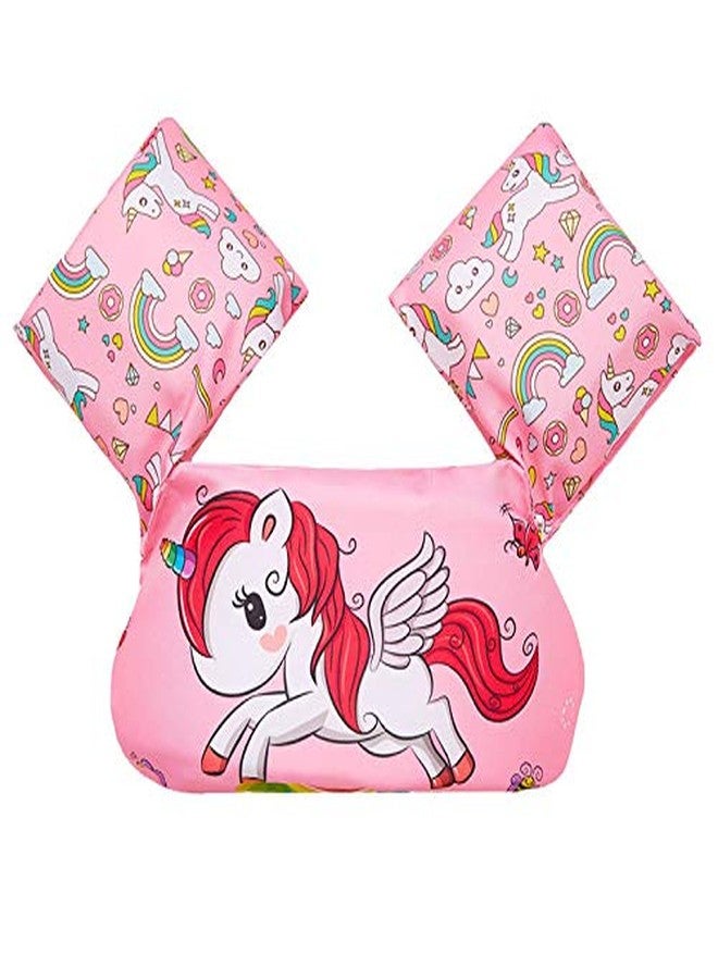 ZIBUYU® Swim Arm Bands for Kids Premium Inflatable Oxford Cloth Arm Floaties, Adjustable Chest Strap & Safety Buckle, Comfortable Drum Design, Secure Water Training Aid for Children, Pink - Image 1